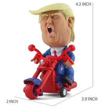 DINOBROS President Trump 2024 Toy Figure - Funny Motorcycle Gift