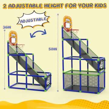 EagleStone Toddler Arcade Basketball Hoop Game Indoor, Ajustable Height Indoor Basketball Hoop with Storage Design for Kids,Perfect Sports & Outdoor Play Toys for Kids Age 3-4 5-4 4-8