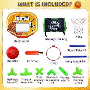 EagleStone Toddler Arcade Basketball Hoop Game Indoor, Ajustable Height Indoor Basketball Hoop with Storage Design for Kids,Perfect Sports & Outdoor Play Toys for Kids Age 3-4 5-4 4-8