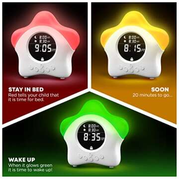 Stay-in-Bed Clock for Kids - Toddler Sleep Training Clock, Night Light & Alarm Clock