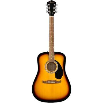 Fender Dreadnought Acoustic Guitar Sunburst Bundle with Accessories