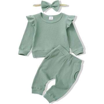 Newborn Infant Baby Girl Clothes Outfits Fall Winter Long Sleeve Sweatshirts Pants Cute Baby Girl Outfits Set