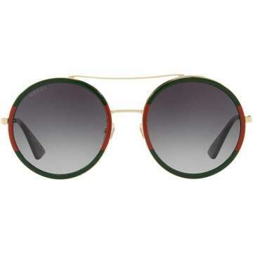 Gucci Green Gradient Round Sunglasses GG0061S-003 56