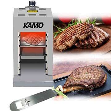 Li Bai 1500 °F Propane Grill Portable Infrared Steak Gas Commercial Barbecue Broiler Beef Make Machine Stainless Steel Quick Cooking Outdoor Picnic Home Kitchen