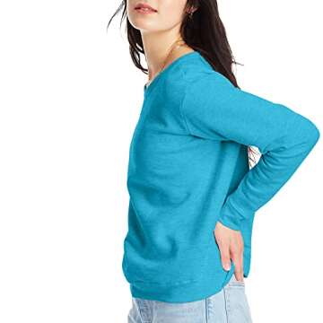 Hanes Women's EcoSmart Crewneck Sweatshirt in Blue