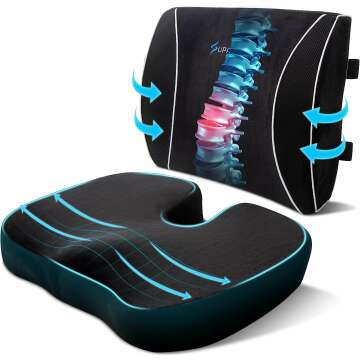 Memory Foam Seat Cushion & Lumbar Support