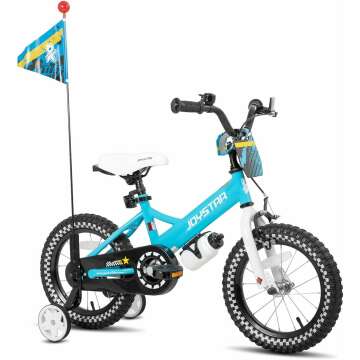 JOYSTAR Little Daisy Kids Bike for Girls Boys Ages 2-7 Years, 12 14 16 Inch Girls Bikes with Doll Bike Seat & Streamers, Boys Bikes with Flag & Number Plate, Multiple Colors