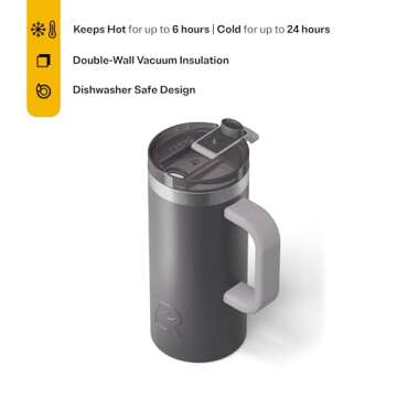 RTIC 16oz Insulated Travel Mug - Perfect for Hot & Cold Drinks