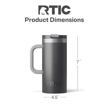 RTIC 16oz Insulated Travel Mug - Perfect for Hot & Cold Drinks