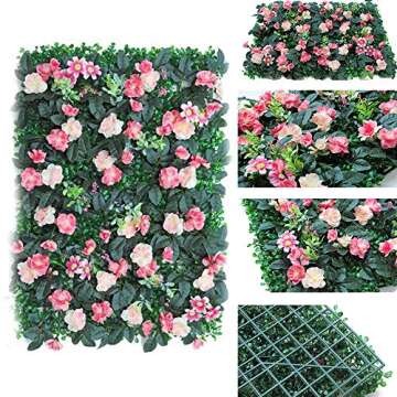 TRIEtree Artificial Flowers Wall Decoration 23.6 x 15.7 Artificial Flower Wall Panels Flower Mat Wall Wedding Event Decor for DIY Centerpieces Arrangements Party Home Decorations