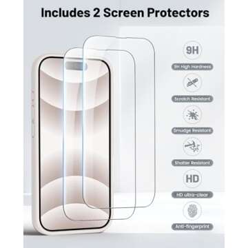 OTOFLY Compatible with iPhone 16 Pro Case, Compatible with MagSafe, Shockproof Magnetic Silicone Case for iPhone 16 Pro,[Military Grade Protection] [2 Pack Screen Protectors], Stone