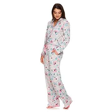 kathy ireland Womens Pajama Set and Lounge Set - PJ Set for Women with Long Sleeve Pajama Top and Pajama Pants with Pockets