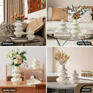 Elegant Ceramic White Vases for Home Decor