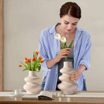 Elegant Ceramic White Vases for Home Decor