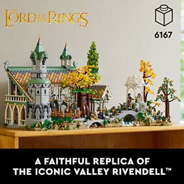 LEGO Icons The Lord of The Rings: Rivendell Building Model Kit for Adults, Construct and Display a Middle-Earth Valley with 15 Minifigures, A Great Gift for LOTR Fans and Movie-Lovers, 10316