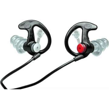 SureFire EP4 Sonic Defenders Plus Earplugs - Triple Flanged, Reusable, Black, Medium