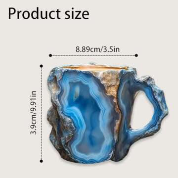 Mineral Crystal Coffee Mugs, 2025 New Multi-Colored Mineral Crystal Coffee Mug, Natural Mineral Crystal Coffee Mug, Colorful Crystal Christmas Mugs (Blue)