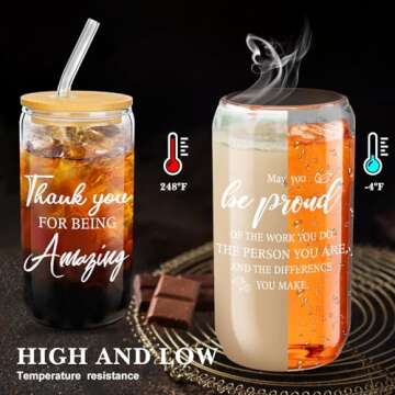 Employee Appreciation Glass Cup Set for Staff Gifts