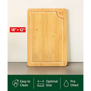 Extra Large Bamboo Cutting Board with Juice Groove