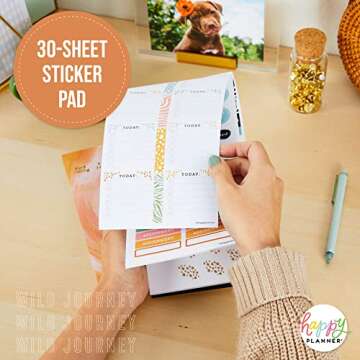 Happy Planner Sticker Pack, Teacher-Planner Stickers, Back-to-School Accessories, Planning Stickers for Teachers, 30 Sheets, 791 Stickers Total, Wild Journey