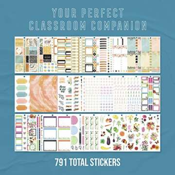 Happy Planner Sticker Pack, Teacher-Planner Stickers, Back-to-School Accessories, Planning Stickers for Teachers, 30 Sheets, 791 Stickers Total, Wild Journey