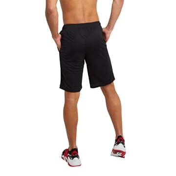 Champion Mens Sport Shorts, Moisture Wicking, Athletic Gym (Reg. Big & Tall), Black C Logo, Large US