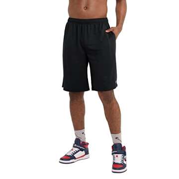 Champion Mens Sport Shorts, Moisture Wicking, Athletic Gym (Reg. Big & Tall), Black C Logo, Large US