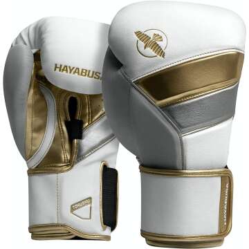 Hayabusa T3 Boxing Gloves for Men and Women Wrist and Knuckle Protection, Dual-X Hook and Loop Closure, Splinted Wrist Support, 5 Layer Foam Knuckle Padding