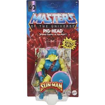 Masters of the Universe Origins Pig-Head 5.5-in Action Figures, Battle Figures for Storytelling Play and Display, Gift for 6 to 10-Year-Olds and Adult Collectors