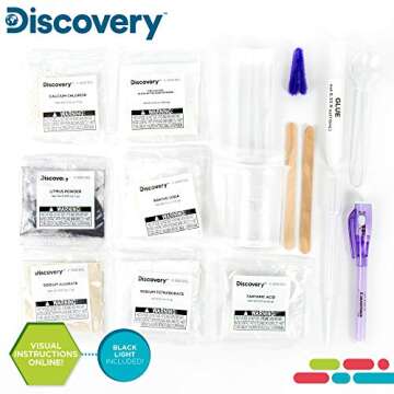 Discovery Extreme Chemistry STEM Science Kit, At-Home STEM Kits For Kids, Chemistry Experiments, Chemistry Activities for Birthday Parties, Sleepovers, Science Set For Kids Ages 8, 9, 10