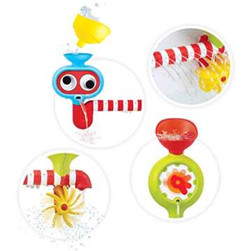 Yookidoo Submarine Spray Station Kids Bath Toy (Ages 2+) Mold-Free, Wall-Mounted, Battery-Operated Shower Head & Spin N Sprinkle Set for Fun Baby Bathtime Play with Magical Water Effects