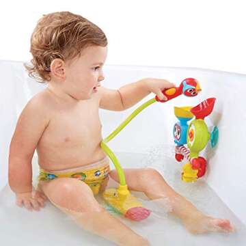 Yookidoo Submarine Spray Station Kids Bath Toy (Ages 2+) Mold-Free, Wall-Mounted, Battery-Operated Shower Head & Spin N Sprinkle Set for Fun Baby Bathtime Play with Magical Water Effects