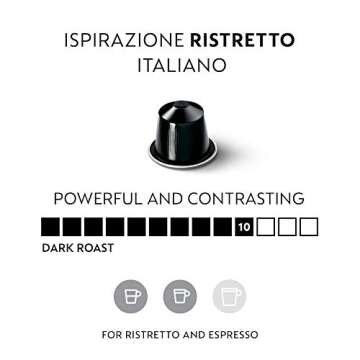 Nespresso Capsules Original Line, Ristretto Intenso, Dark Roast Coffee, 50 Count Coffee Pods