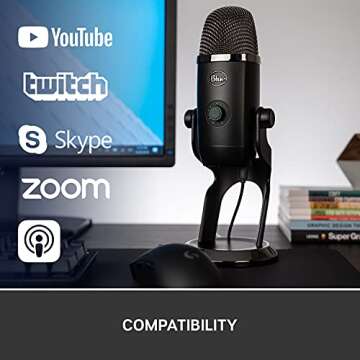 Logitech for Creators Blue Yeti X USB Microphone for Gaming, Streaming, Podcasting, Twitch, YouTube, Discord, Recording for PC and Mac, 4 Polar Patterns, Studio Quality Sound, Plug & Play-Dark Grey