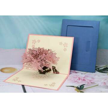Handmade Cherry Blossom 3D Card