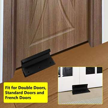 Security Lock Door Brace Security Barricade House Double Safety Security Protection for blemished Door, Standard Doors, French Doors and Barricade All Your Doors - Dark Bronze.