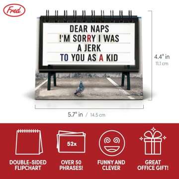 Genuine Fred Daily Marquee Desktop Flipchart, 52 Witty Signs, Fun & Functional Desk Accessories for Home or Office, Funny Gift for Coworkers, Office Gifts