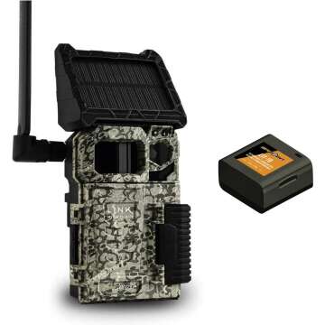 SPYPOINT Link-Micro-S-LTE Trail Camera Cellular Solar Panel 10MP Photos Night Vision 4 LED Infrared Flash 80'Detection Flash Range 0.4second Trigger Speed Game Cell Cameras for Hunting-For USA only