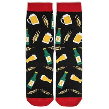 Lavley If You Can Read This, Bring Me Funny Socks - Novelty Gifts for Men, Women and Teens (US, Alpha, One Size, Regular, Regular, Beer)