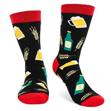 Lavley If You Can Read This, Bring Me Funny Socks - Novelty Gifts for Men, Women and Teens (US, Alpha, One Size, Regular, Regular, Beer)