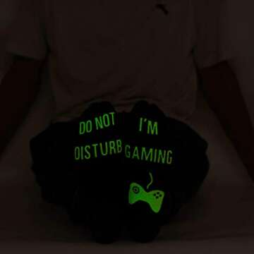 Do Not Disturb I'm Gaming Socks Novelty Gamer Socks Funny Christmas Gifts Stocking Stuffers for Teen Boys Kids Men Women Black-white