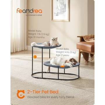 Feandrea 2-Tier Elevated Cat Bed for Summer Comfort