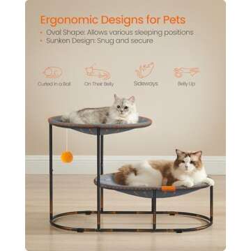 Feandrea 2-Tier Elevated Cat Bed for Summer Comfort