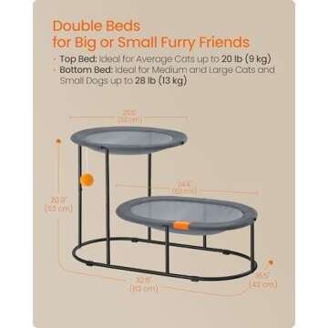 Feandrea 2-Tier Elevated Cat Bed for Summer Comfort