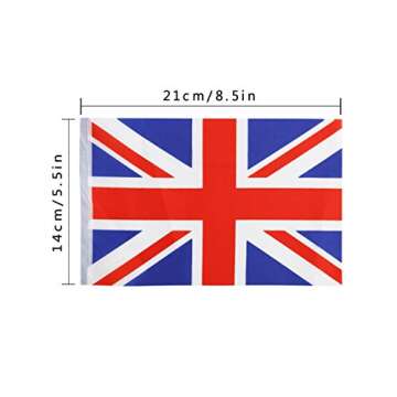 TSMD 100 Feet United Kingdom UK Flag 76Pcs Indoor/Outdoor British Union Jack National Country Flags,Party Decorations Supplies For Grand Opening,Sports Clubs,International Festival,(8.2" x 5.5'')