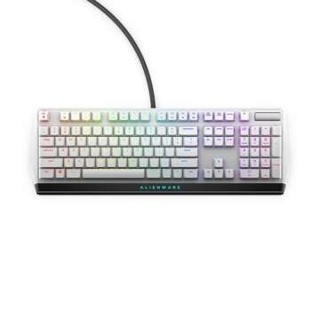 Alienware Low-Profile RGB Gaming Keyboard AW510K Light, Alienfx Per Key RGB Lighting, Media Controls and USB Passthrough, Cherry MX Low Profile Red Switches, Lunar light