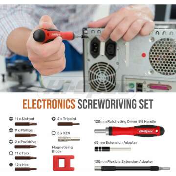 Hi-Spec 84pc Electronics & Solder Iron Kit. Multimeter and Tools for Electrical Repairs, PCB & Computers