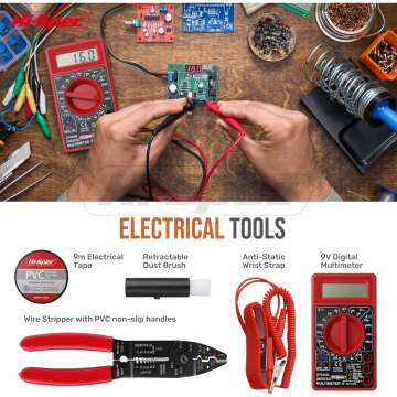 Hi-Spec 84pc Electronics & Solder Iron Kit. Multimeter and Tools for Electrical Repairs, PCB & Computers