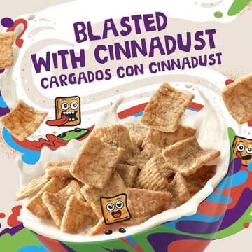 Cinnamon Toast Crunch Breakfast Cereal, Crispy Cinnamon Cereal, Large Size, 16.8 oz Cereal Box