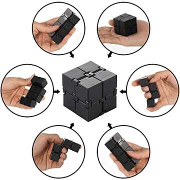 Infinity Cube Sensory Fidget Toy, EDC Fidgeting Game for Kids and Adults, Cool Mini Gadget Best for Stress and Anxiety Relief and Kill Time, Unique Idea That is Light on The Fingers and Hands